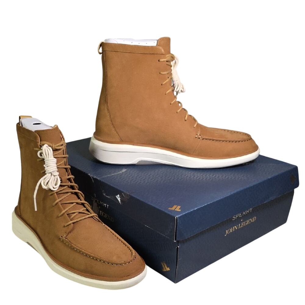 Sperry Legend Commodore Rust Leather Lace-Up Boots Mens Size 11.5 NEW